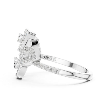 18K Rose Gold Round Lab-Grown Diamond Ring for Women | Party Wear | Pure Carat