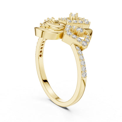 18K Rose Gold Round Lab-Grown Diamond Ring for Women | Party Wear | Pure Carat