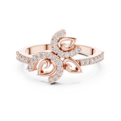 18K Yellow Gold Round Lab-Grown Diamond Drop Ring for Women | Office Wear | Pure Carat