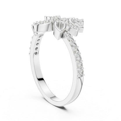 18K Yellow Gold Round Lab-Grown Diamond Drop Ring for Women | Office Wear | Pure Carat
