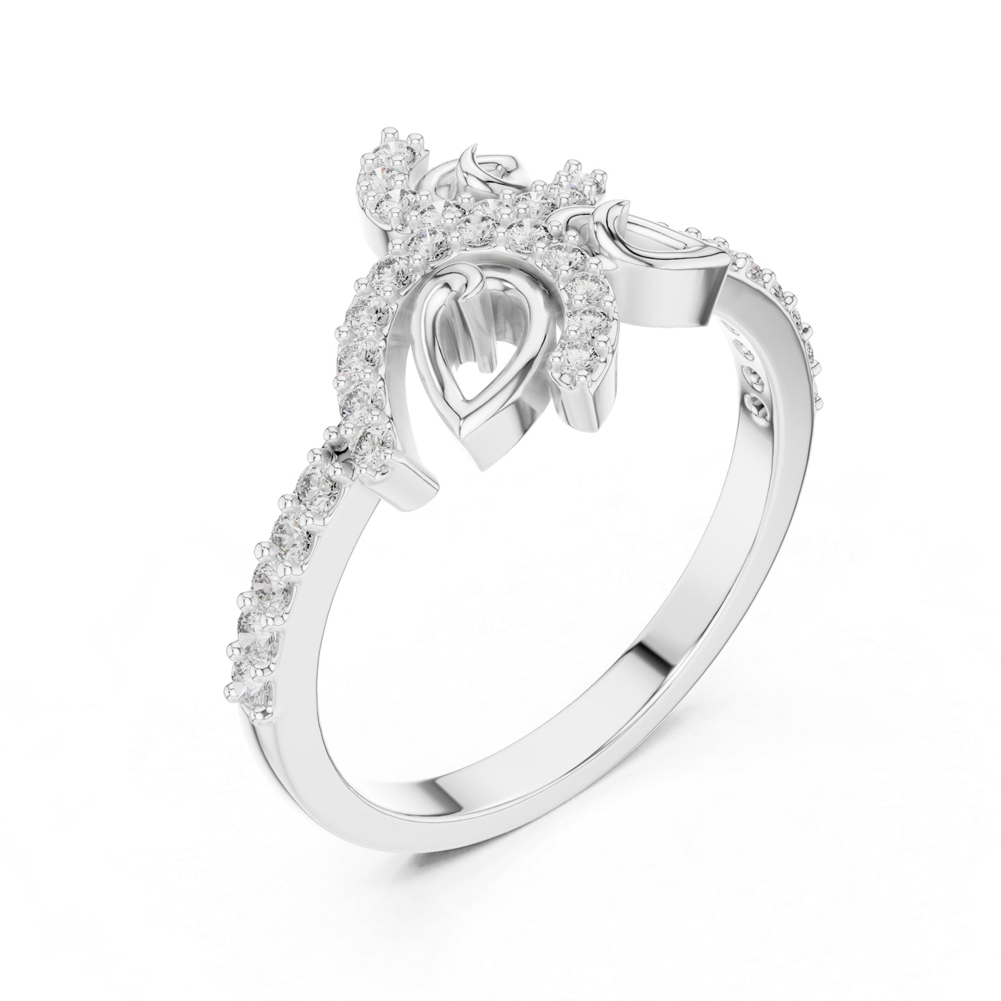 18K Yellow Gold Round Lab-Grown Diamond Drop Ring for Women | Office Wear | Pure Carat