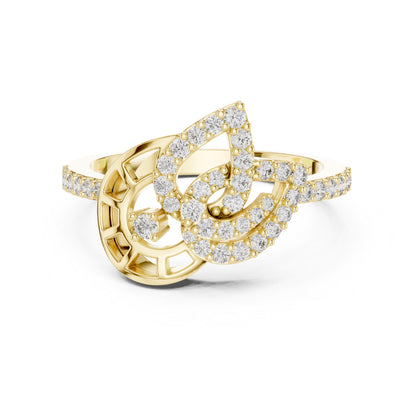 18K Yellow Gold Round Lab-Grown Diamond Engagement Ring for Women | Pure Carat