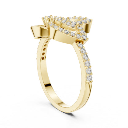 18K Yellow Gold Round Lab-Grown Diamond Engagement Ring for Women | Pure Carat