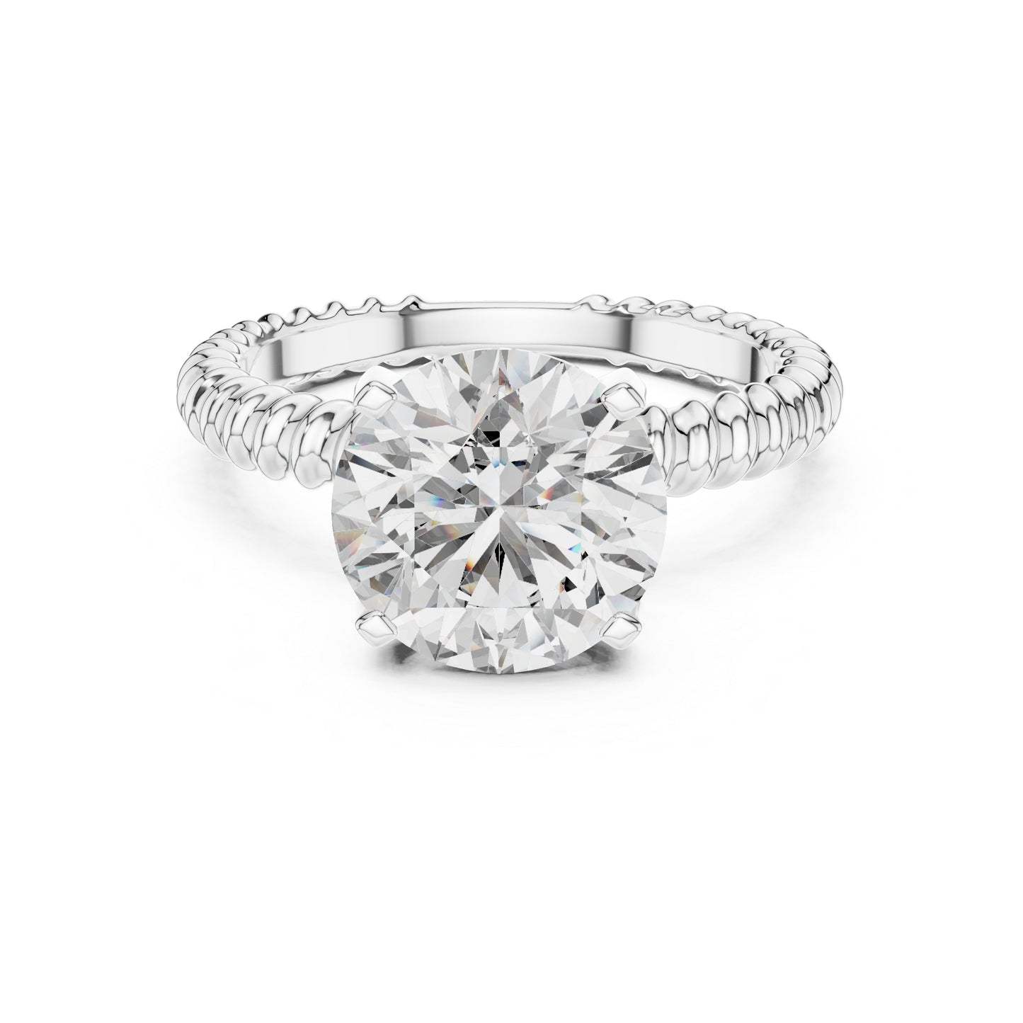 Women’s Round Lab-Grown Diamond Solitaire Ring in 18K Rose Gold
