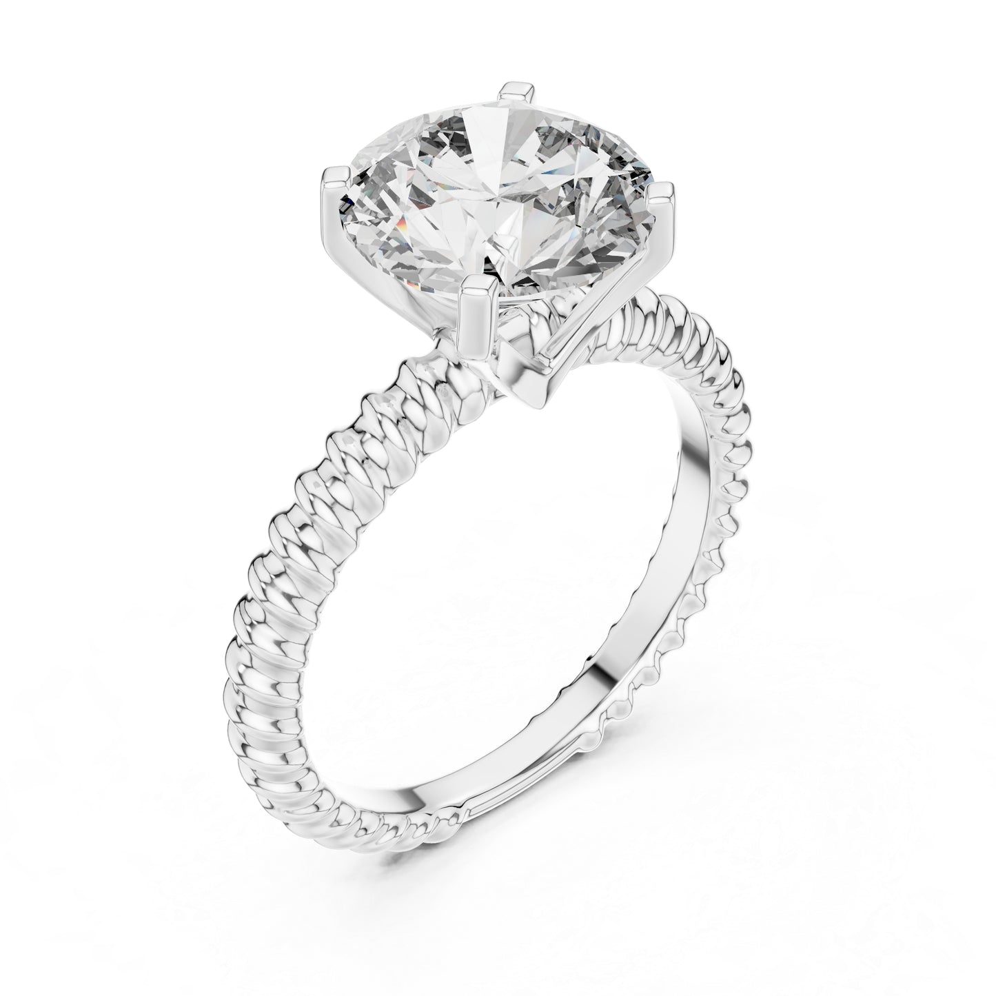 Women’s Round Lab-Grown Diamond Solitaire Ring in 18K Rose Gold