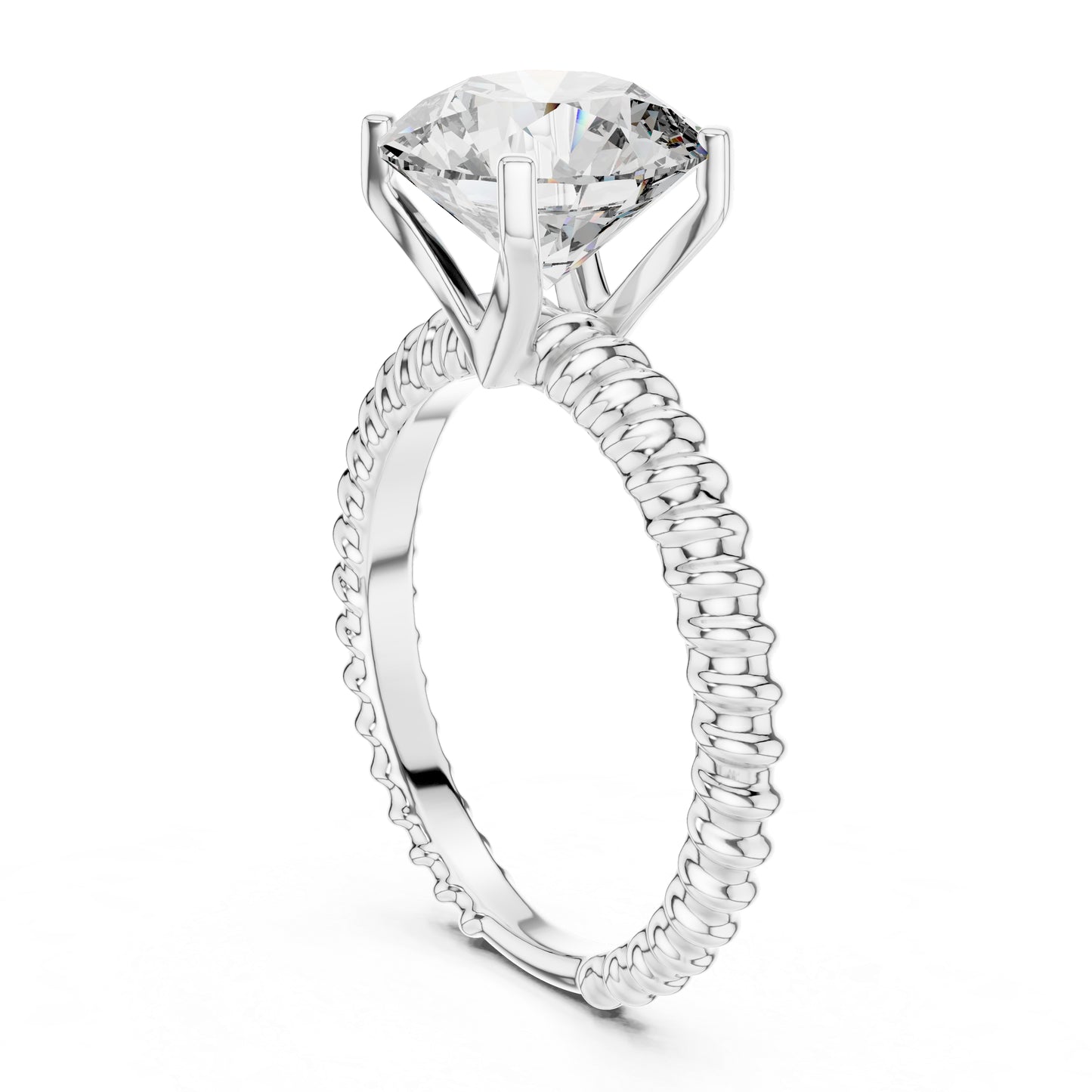 Women’s Round Lab-Grown Diamond Solitaire Ring in 18K Rose Gold