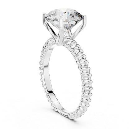 Women’s Round Lab-Grown Diamond Solitaire Ring in 18K Rose Gold