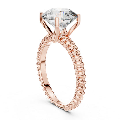 Women’s Round Lab-Grown Diamond Solitaire Ring in 18K Rose Gold