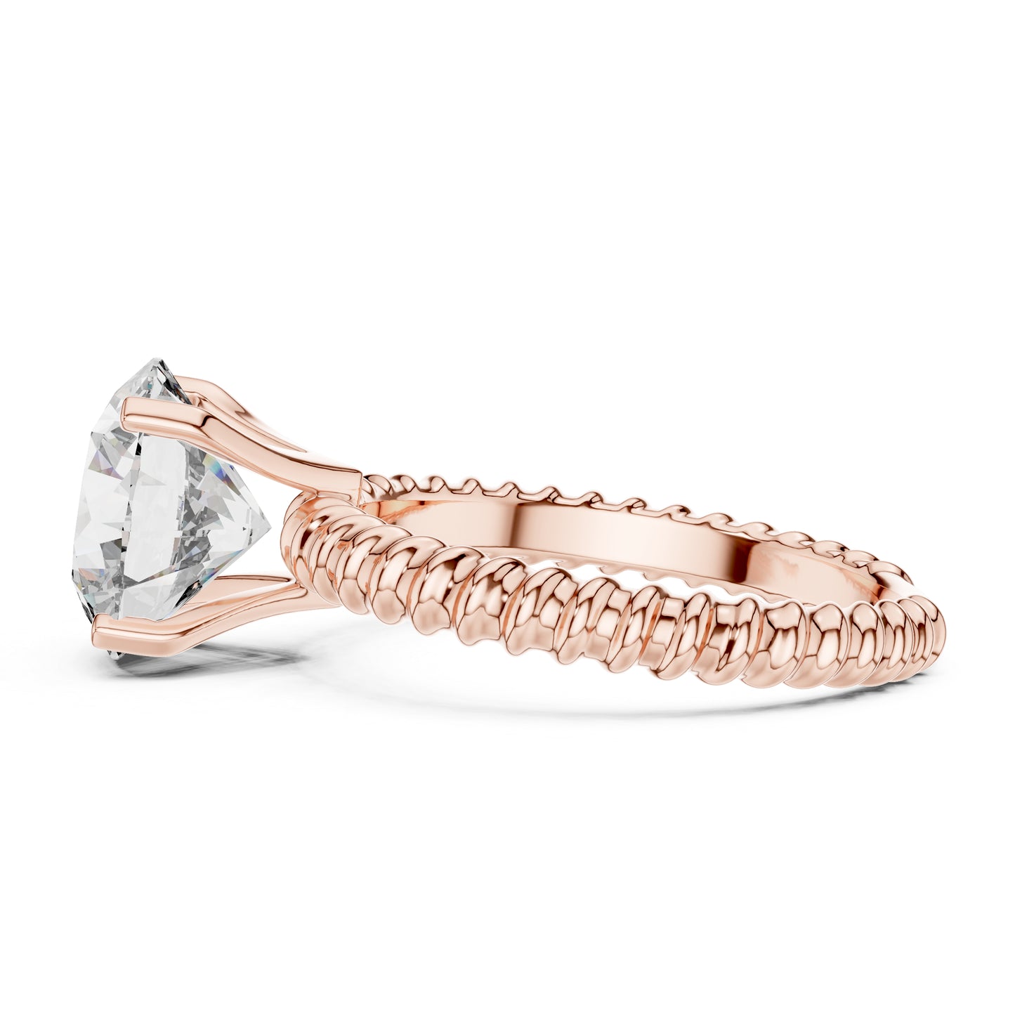 Women’s Round Lab-Grown Diamond Solitaire Ring in 18K Rose Gold