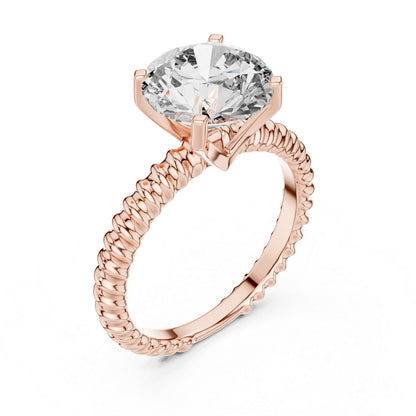 Women’s Round Lab-Grown Diamond Solitaire Ring in 18K Rose Gold