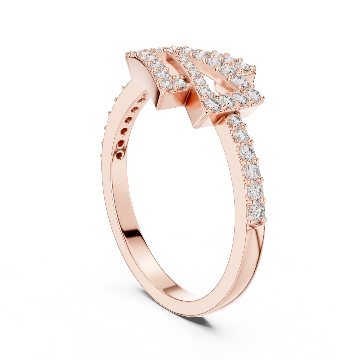 14K Rose Gold Round Lab-Grown Diamond Drop Ring for Women | Everyday Wear | Pure Carat