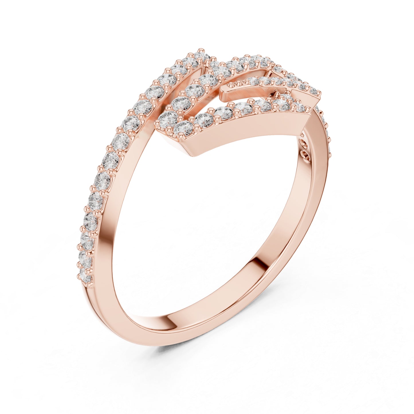 14K Rose Gold Round Lab-Grown Diamond Drop Ring for Women | Everyday Wear | Pure Carat