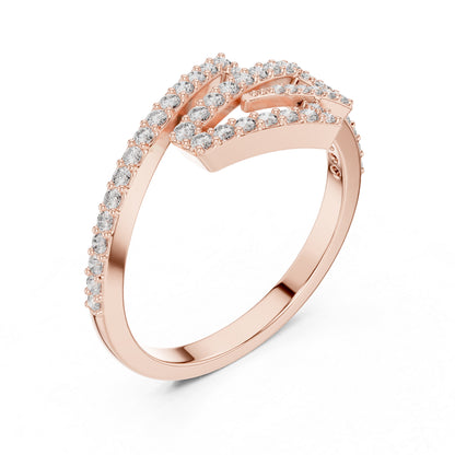 14K Rose Gold Round Lab-Grown Diamond Drop Ring for Women | Everyday Wear | Pure Carat