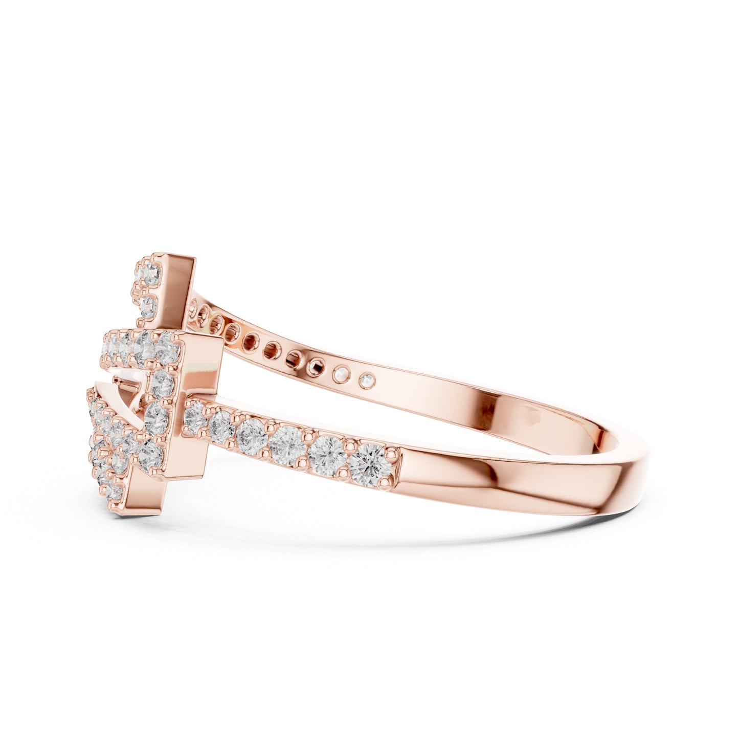 14K Rose Gold Round Lab-Grown Diamond Drop Ring for Women | Everyday Wear | Pure Carat