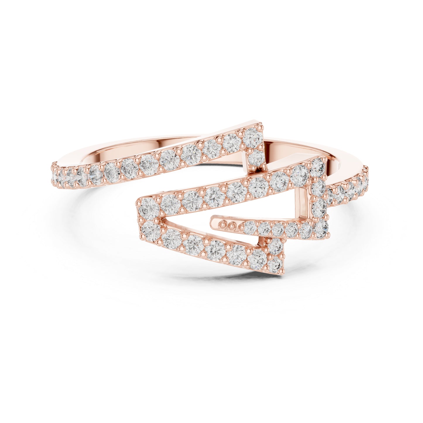 14K Rose Gold Round Lab-Grown Diamond Drop Ring for Women | Everyday Wear | Pure Carat