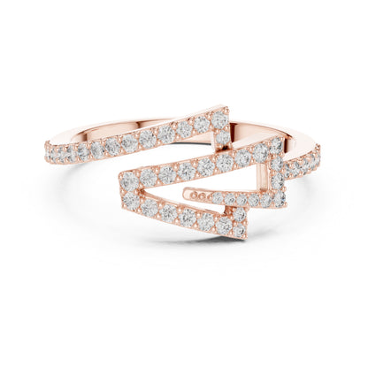 14K Rose Gold Round Lab-Grown Diamond Drop Ring for Women | Everyday Wear | Pure Carat
