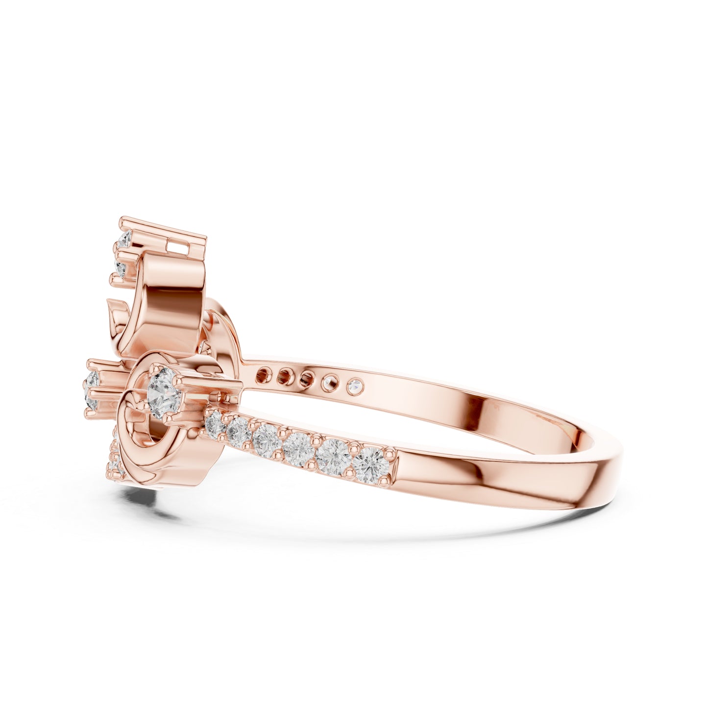 14K Yellow Gold Round Lab-Grown Diamond Drop Ring for Women | Party Wear | Pure Carat