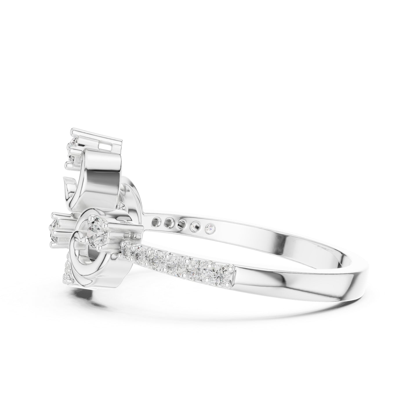 14K Yellow Gold Round Lab-Grown Diamond Drop Ring for Women | Party Wear | Pure Carat