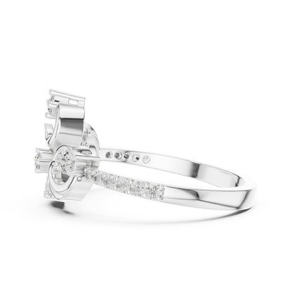 14K Yellow Gold Round Lab-Grown Diamond Drop Ring for Women | Party Wear | Pure Carat