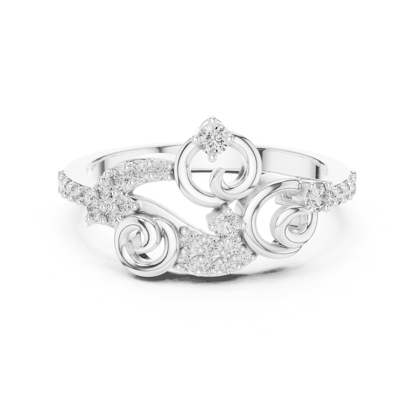 14K Yellow Gold Round Lab-Grown Diamond Drop Ring for Women | Party Wear | Pure Carat