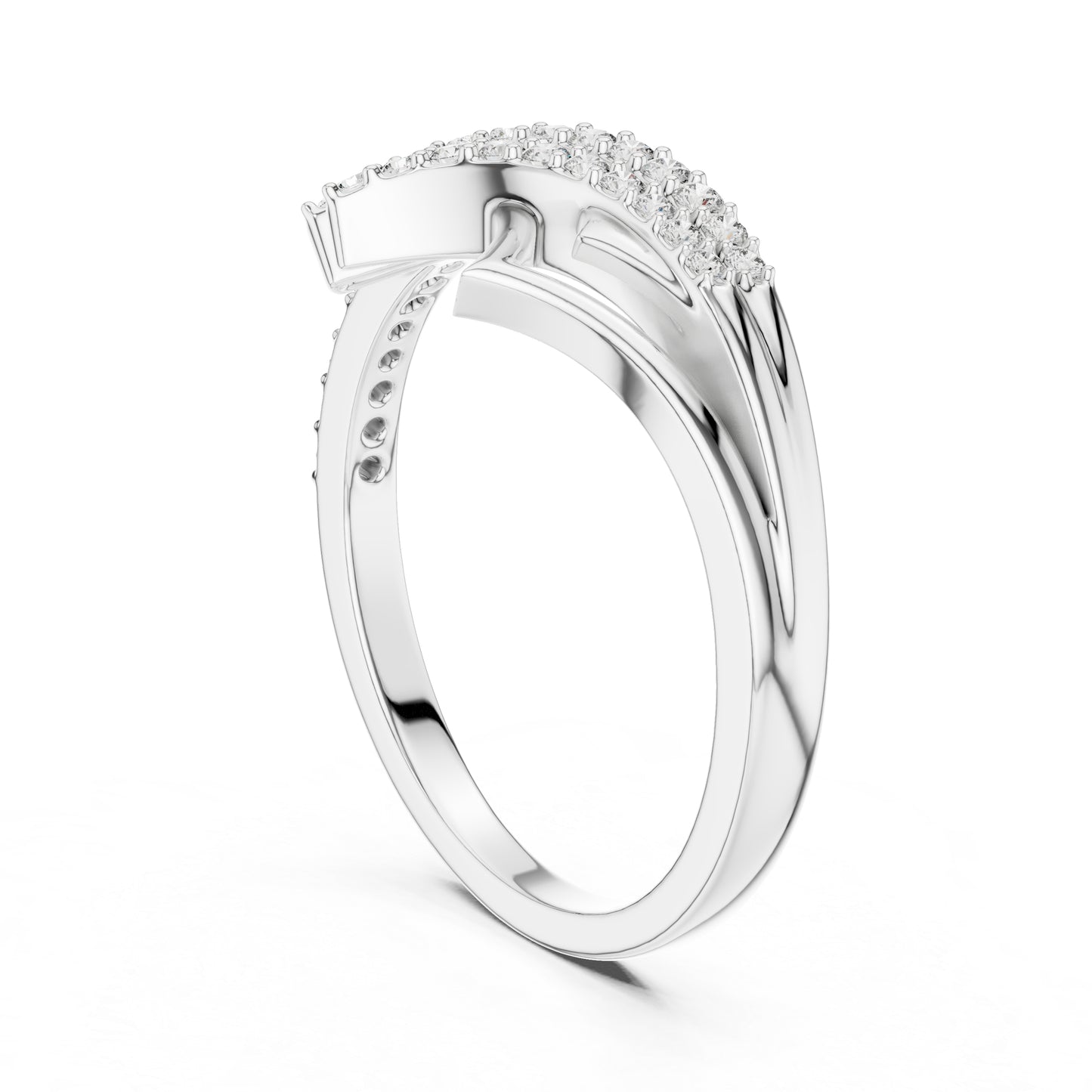 18K White Gold Round Lab-Grown Diamond Stud Ring for Women | Office Wear | Pure Carat