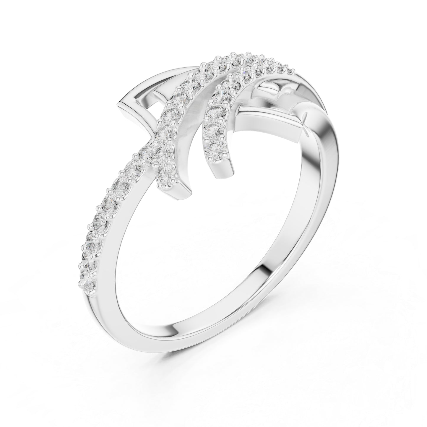 18K White Gold Round Lab-Grown Diamond Stud Ring for Women | Office Wear | Pure Carat