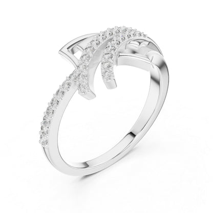 18K White Gold Round Lab-Grown Diamond Stud Ring for Women | Office Wear | Pure Carat