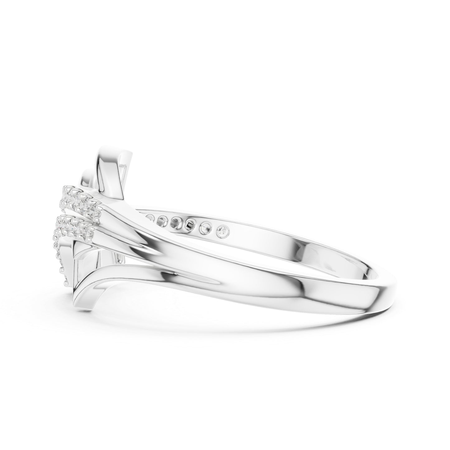 18K White Gold Round Lab-Grown Diamond Stud Ring for Women | Office Wear | Pure Carat