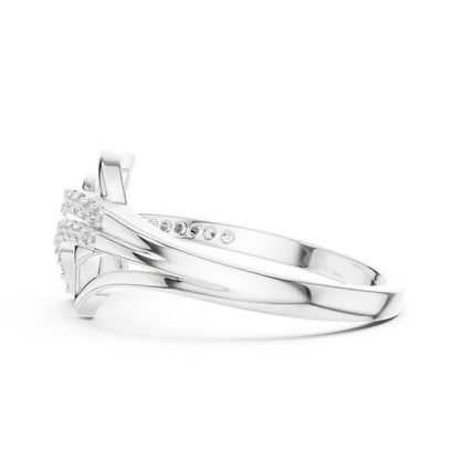 18K White Gold Round Lab-Grown Diamond Stud Ring for Women | Office Wear | Pure Carat