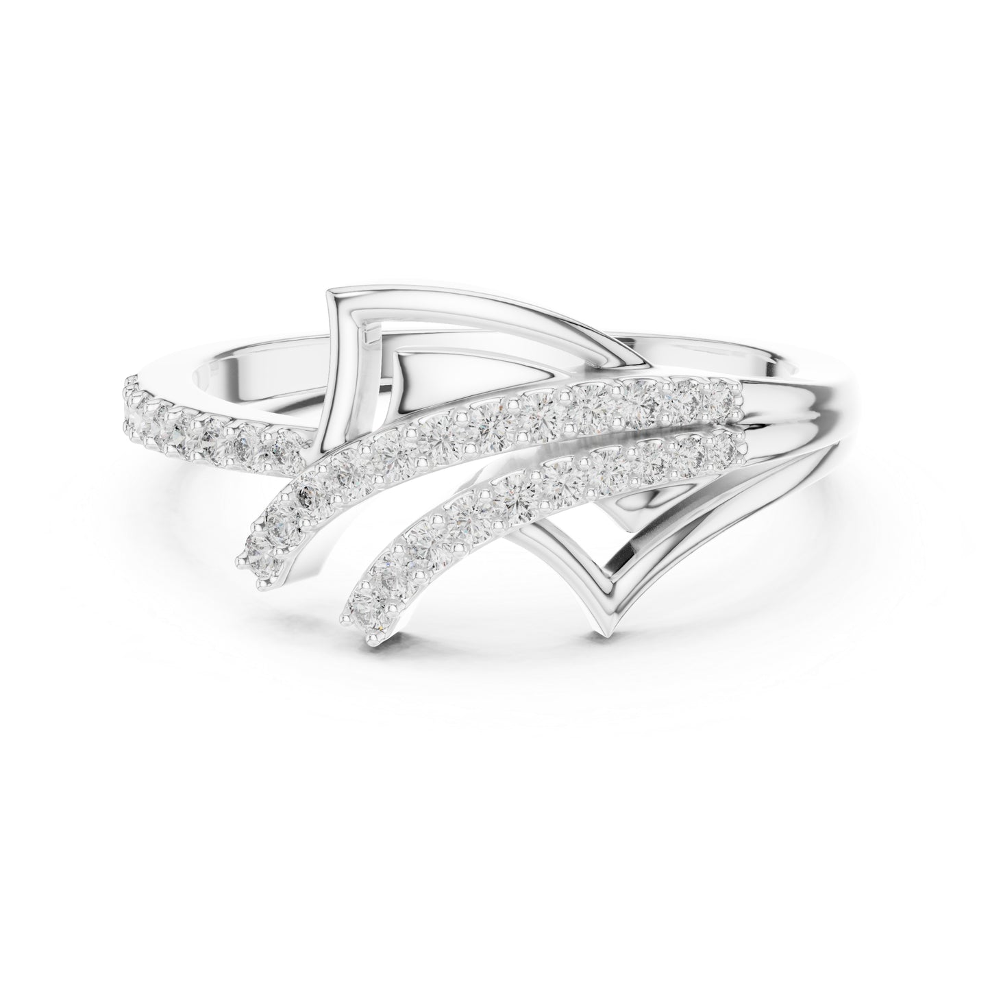18K White Gold Round Lab-Grown Diamond Stud Ring for Women | Office Wear | Pure Carat