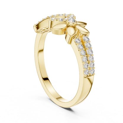 18K Yellow Gold Round Lab-Grown Diamond Solitaire Wedding Ring for Women | Pure Carat