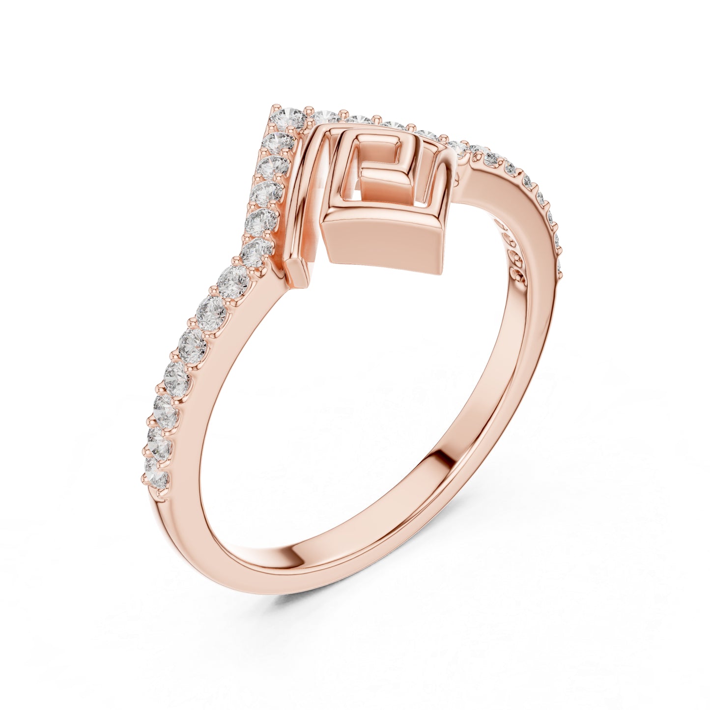 14K Rose Gold Round Lab-Grown Diamond Anniversary Gift Ring for Women | Pure Carat