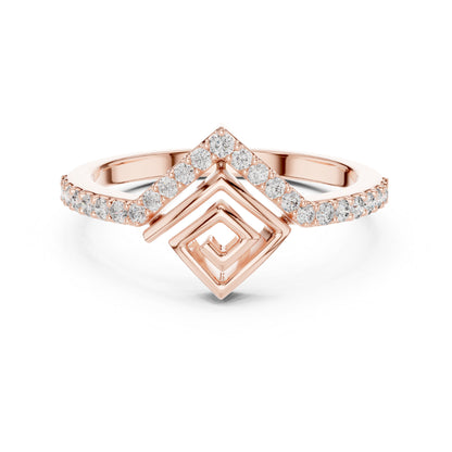14K Rose Gold Round Lab-Grown Diamond Anniversary Gift Ring for Women | Pure Carat