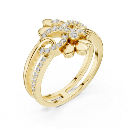 14K White Gold Round Lab-Grown Diamond Drop Bridal Ring for Women | Pure Carat