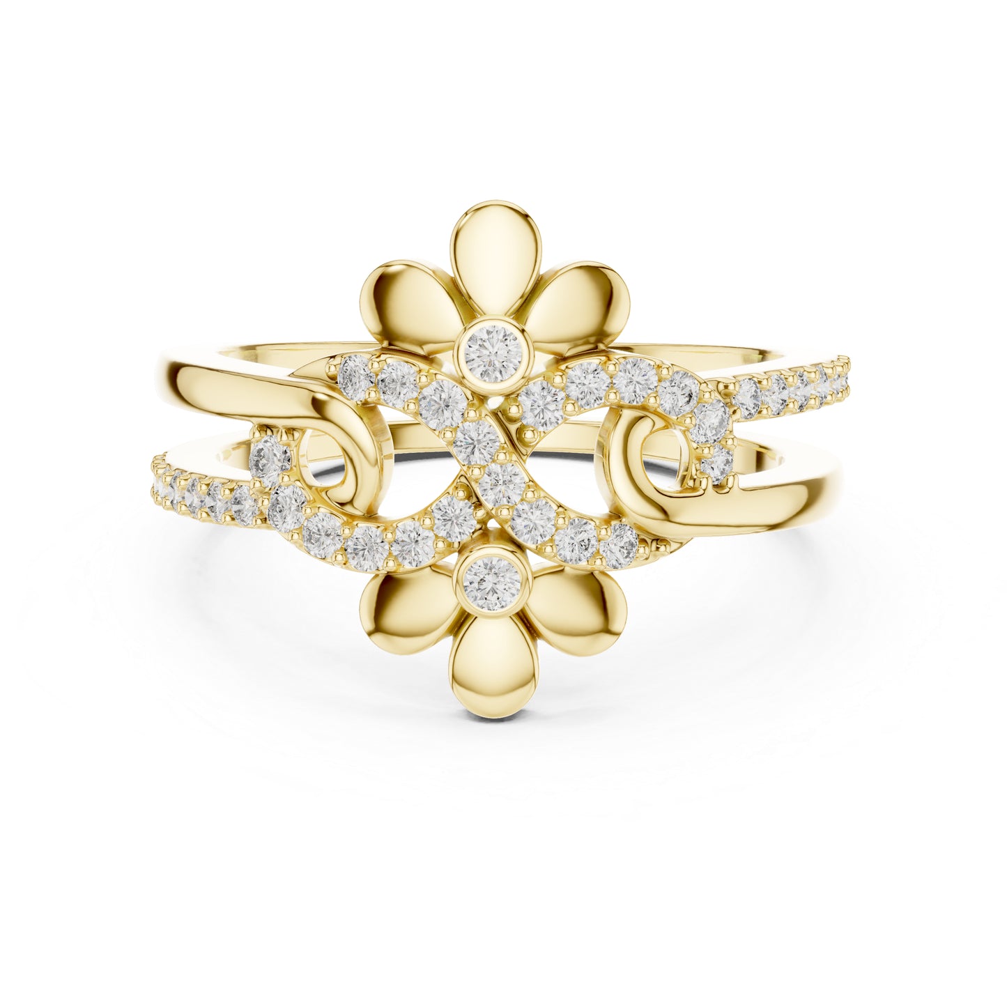 14K White Gold Round Lab-Grown Diamond Drop Bridal Ring for Women | Pure Carat