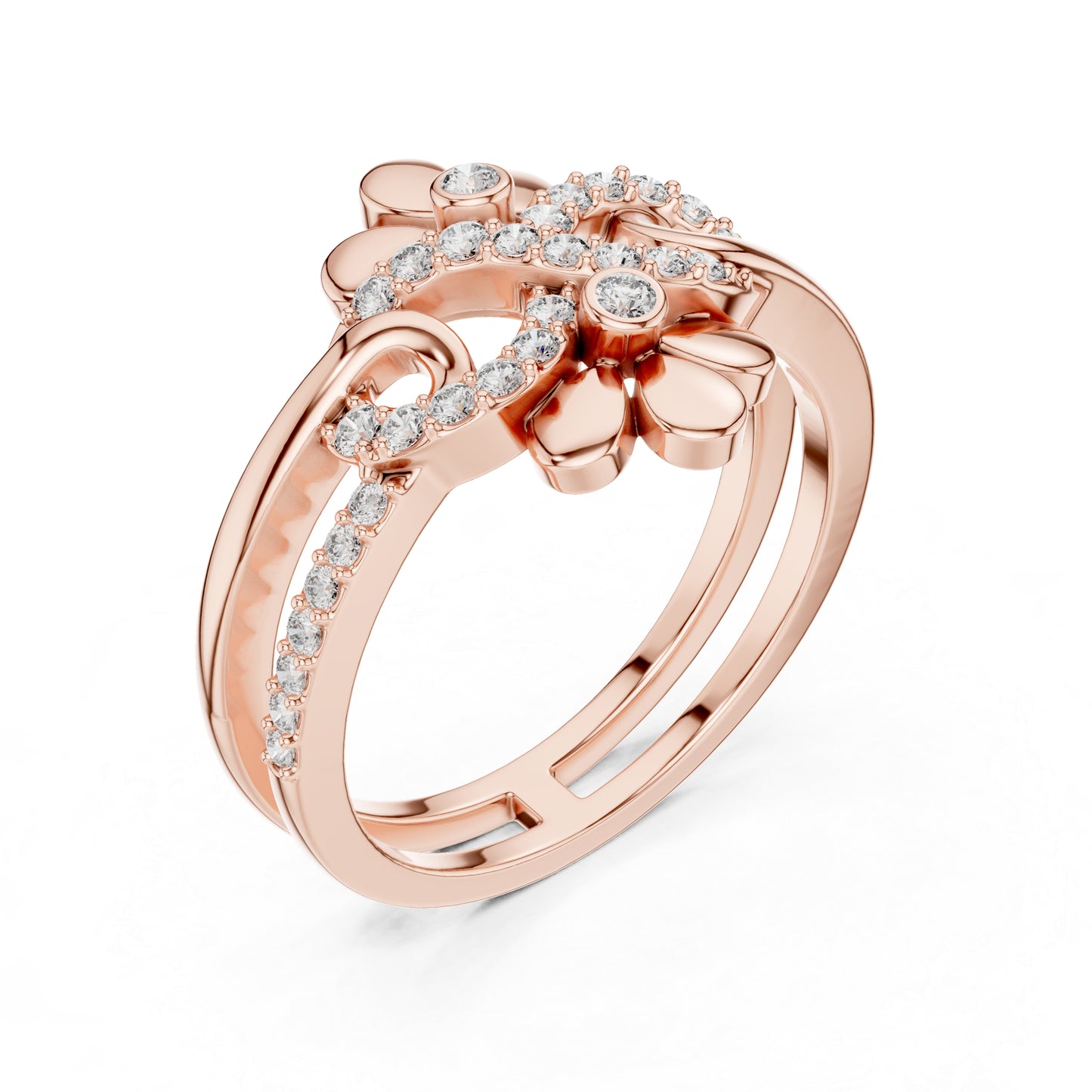 14K White Gold Round Lab-Grown Diamond Drop Bridal Ring for Women | Pure Carat