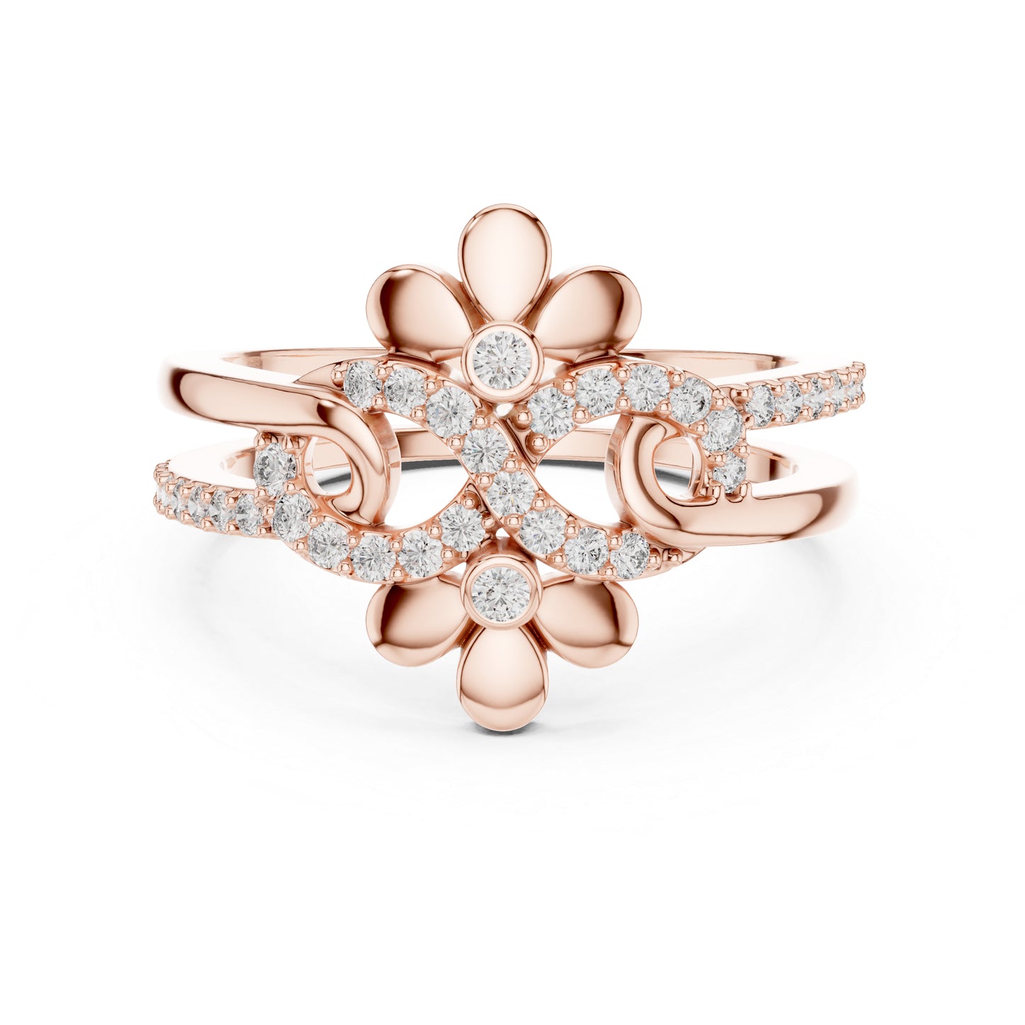 14K White Gold Round Lab-Grown Diamond Drop Bridal Ring for Women | Pure Carat