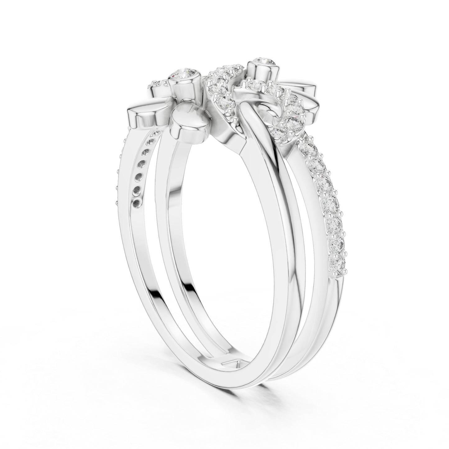 14K White Gold Round Lab-Grown Diamond Drop Bridal Ring for Women | Pure Carat