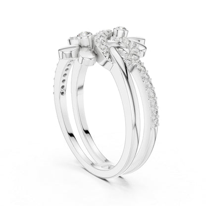 14K White Gold Round Lab-Grown Diamond Drop Bridal Ring for Women | Pure Carat