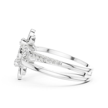 14K White Gold Round Lab-Grown Diamond Drop Bridal Ring for Women | Pure Carat