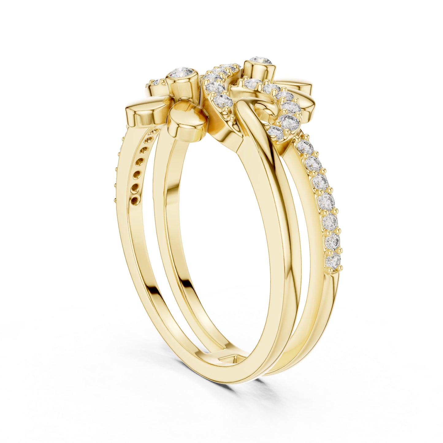 14K White Gold Round Lab-Grown Diamond Drop Bridal Ring for Women | Pure Carat