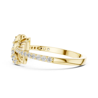 18K Yellow Gold Round Lab-Grown Diamond Ring for Women | Everyday Wear | Pure Carat