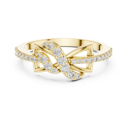 18K Yellow Gold Round Lab-Grown Diamond Ring for Women | Everyday Wear | Pure Carat