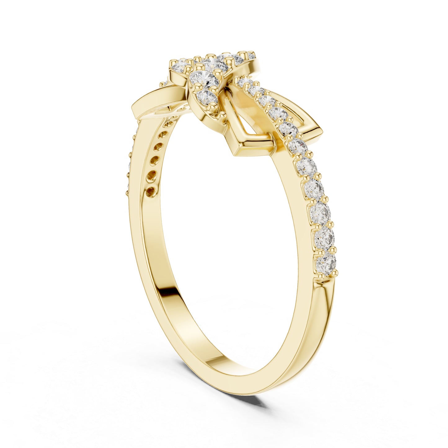 18K Yellow Gold Round Lab-Grown Diamond Ring for Women | Everyday Wear | Pure Carat