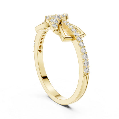 18K Yellow Gold Round Lab-Grown Diamond Ring for Women | Everyday Wear | Pure Carat