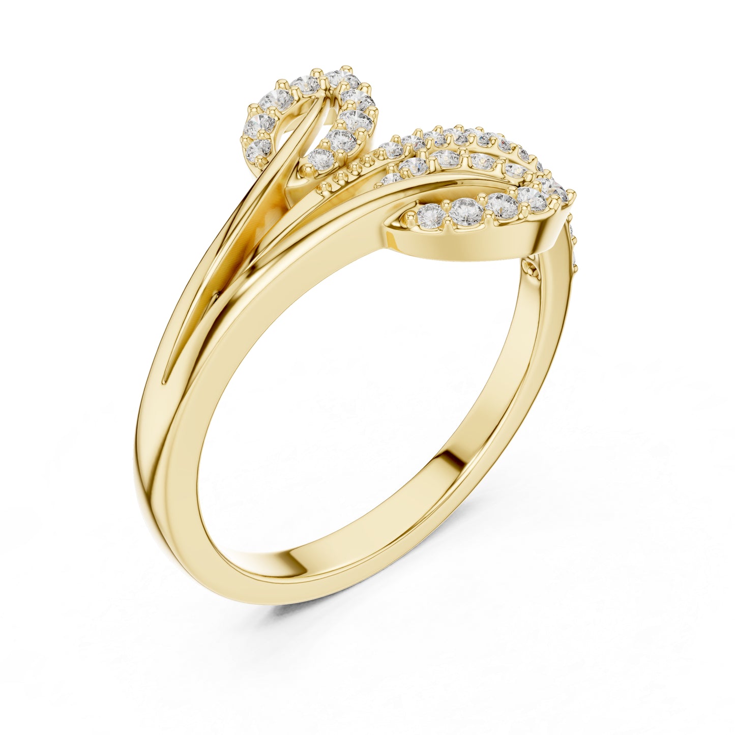 14K Yellow Gold Round Lab-Grown Diamond Ring for Women | Office Wear | Pure Carat