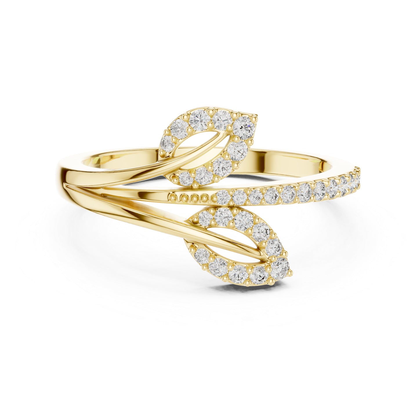 14K Yellow Gold Round Lab-Grown Diamond Ring for Women | Office Wear | Pure Carat