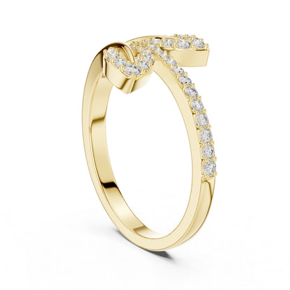 14K Yellow Gold Round Lab-Grown Diamond Ring for Women | Office Wear | Pure Carat