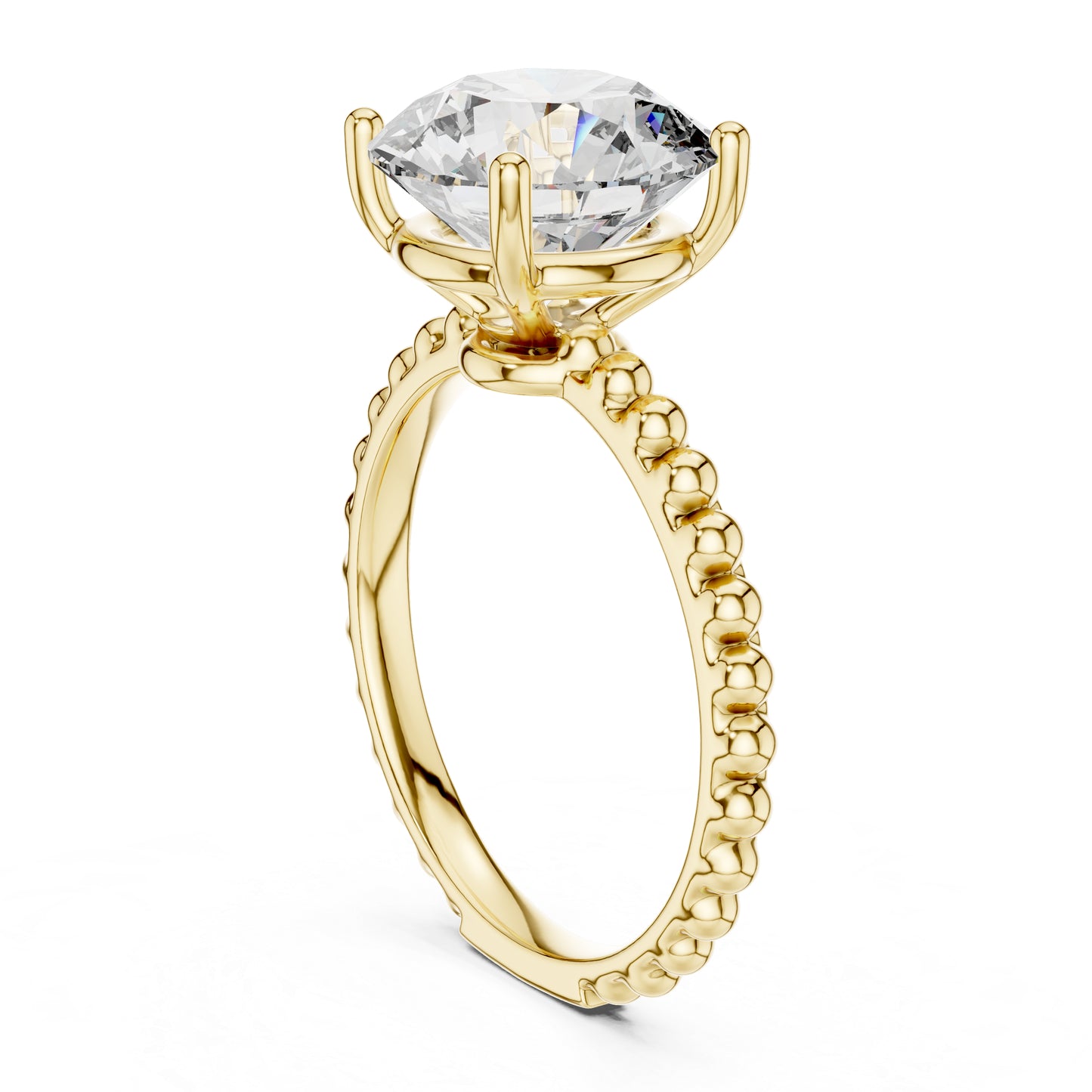 PureCarat 18K Yellow Gold Round Lab-Grown Diamond Women’s Ring