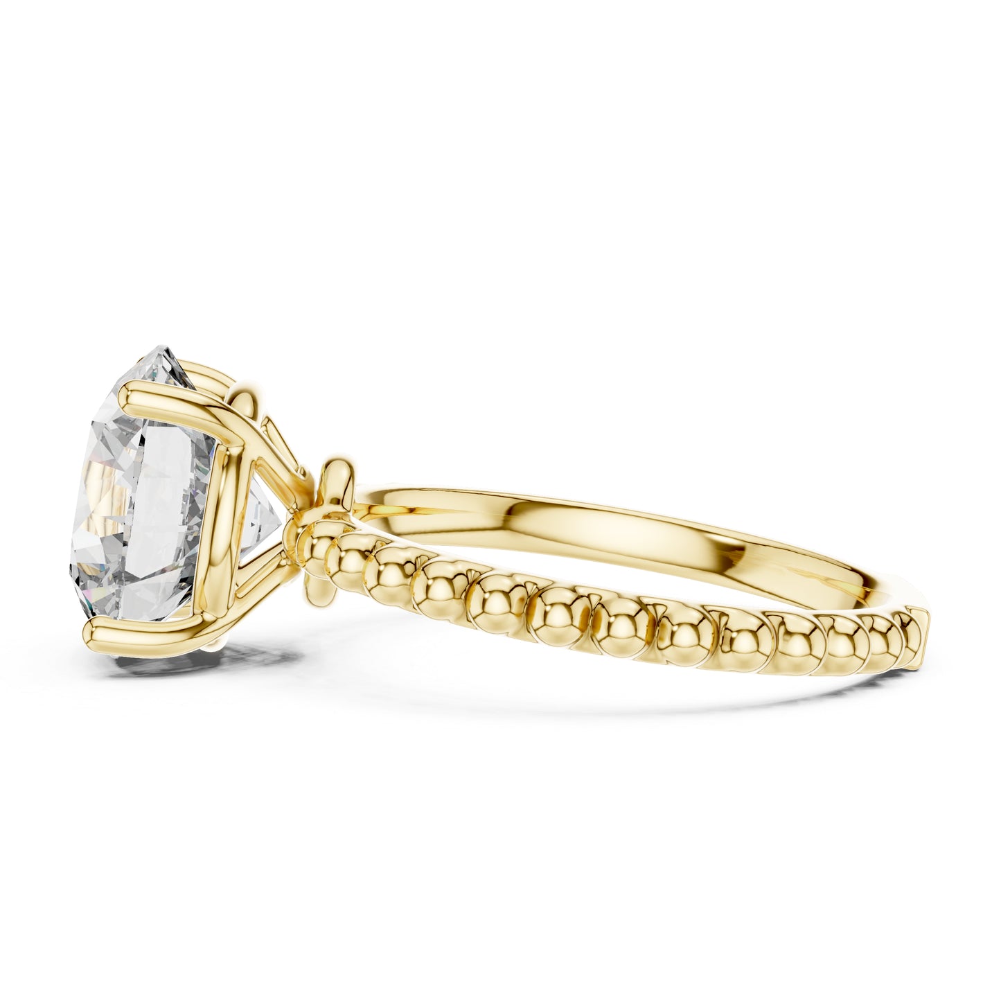 PureCarat 18K Yellow Gold Round Lab-Grown Diamond Women’s Ring